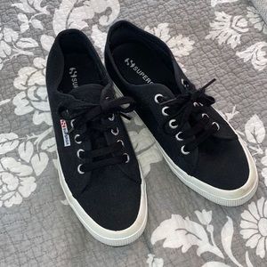 Black Superga Wedge Sneaker